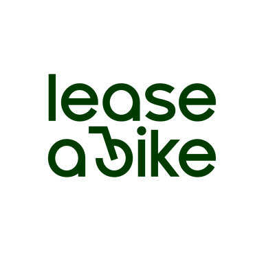 Logo von "lease a bike" in grüner Schrift, kombiniert mit einem stilisierten Fahrradsymbol.